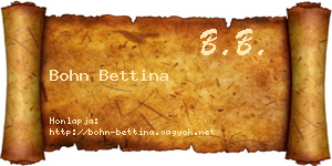 Bohn Bettina névjegykártya
